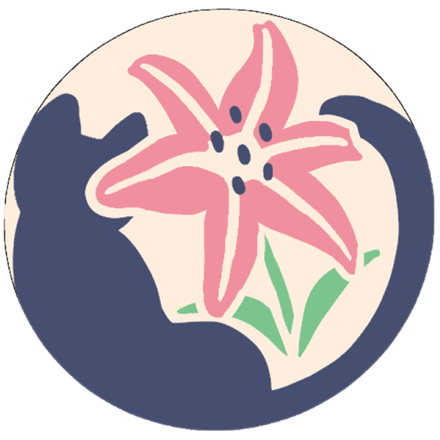518 Bouquets cat and flower logo.
